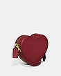 COACH®,HEART CROSSBODY BAG,Glovetanned Leather,Small,Brass/Cherry,Angle View