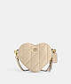 COACH®,HEART CROSSBODY WITH QUILTING,Nappa leather,Small,Brass/Ivory,Front View