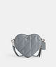 COACH®,HEART CROSSBODY WITH QUILTING,Nappa leather,Small,Silver/Grey Blue,Front View