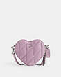 COACH®,HEART CROSSBODY WITH QUILTING,Nappa leather,Small,Silver/Ice Purple,Front View
