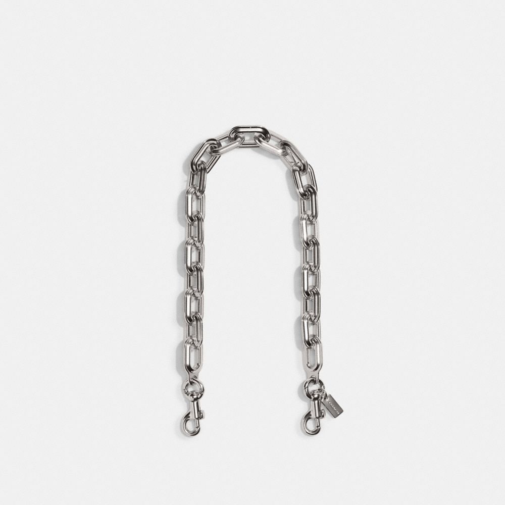 COACH®,LINK CHAIN STRAP,Metal,Silver,Front View