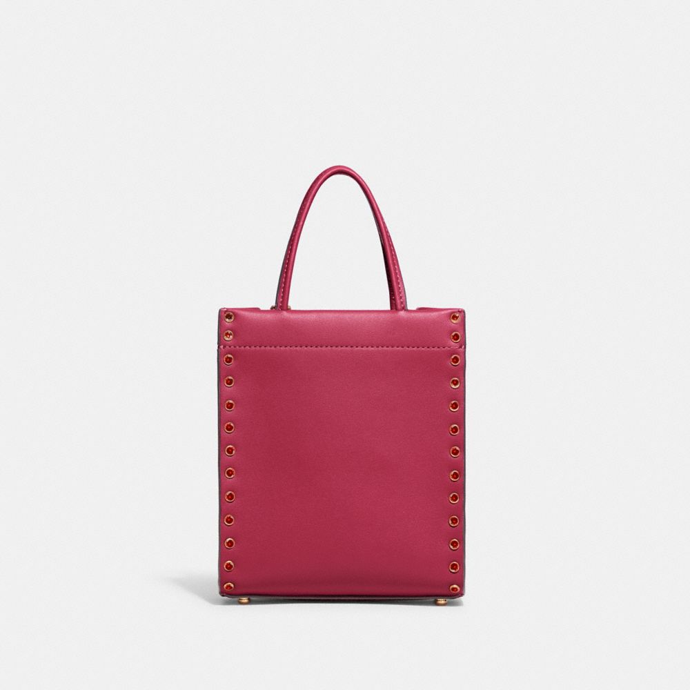 COACH®,Mini Cashin Tote With Crystal Rivets,,Back View