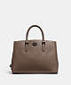 COACH®,BROOKE CARRYALL,Polished Pebble Leather,Large,Pewter/Dark Stone,Front View