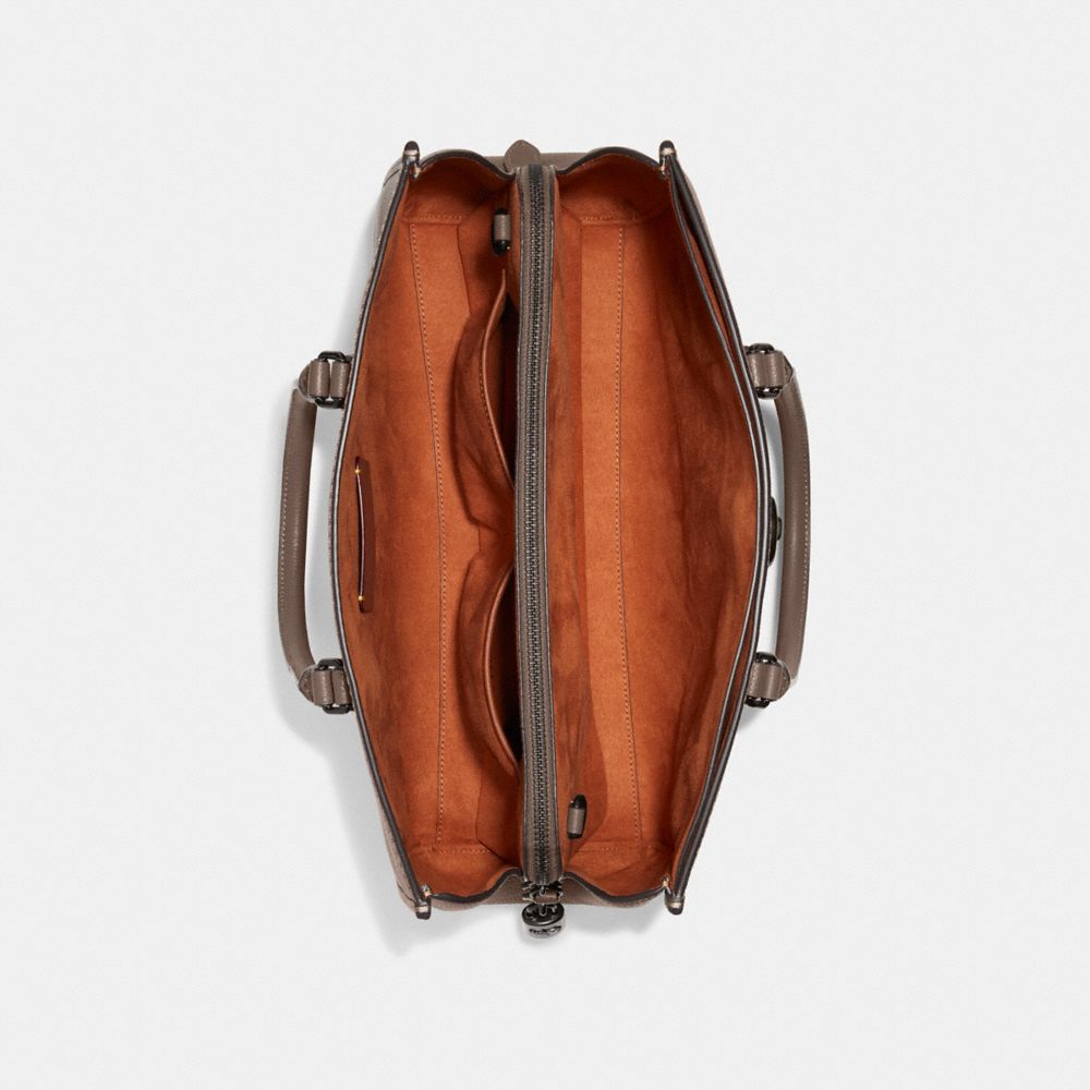 COACH®,Brooke Carryall Bag,Lining Lining Fabric Content,Leather,Tote,Gusset,Gold Metal,Work,,Inside View,Top View