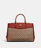 COACH®,BROOKE CARRYALL IN SIGNATURE CANVAS,Signature Coated Canvas,Large,Brass/Tan/Rust,Front View