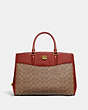 COACH®,BROOKE CARRYALL IN SIGNATURE CANVAS,Signature Coated Canvas,Large,Brass/Tan/Rust,Front View
