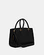COACH®,BROOKE CARRYALL BAG 28,Polished Pebble Leather,Medium,Brass/Black,Angle View