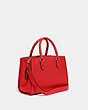 COACH®,BROOKE CARRYALL 28,Polished Pebble Leather,Medium,Brass/Sport Red,Angle View