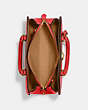 COACH®,BROOKE CARRYALL 28,Polished Pebble Leather,Medium,Brass/Sport Red,Inside View,Top View