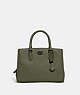 COACH®,BROOKE CARRYALL 28,Polished Pebble Leather,Medium,Pewter/Army Green,Front View