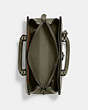 COACH®,BROOKE CARRYALL 28,Polished Pebble Leather,Medium,Pewter/Army Green,Inside View,Top View