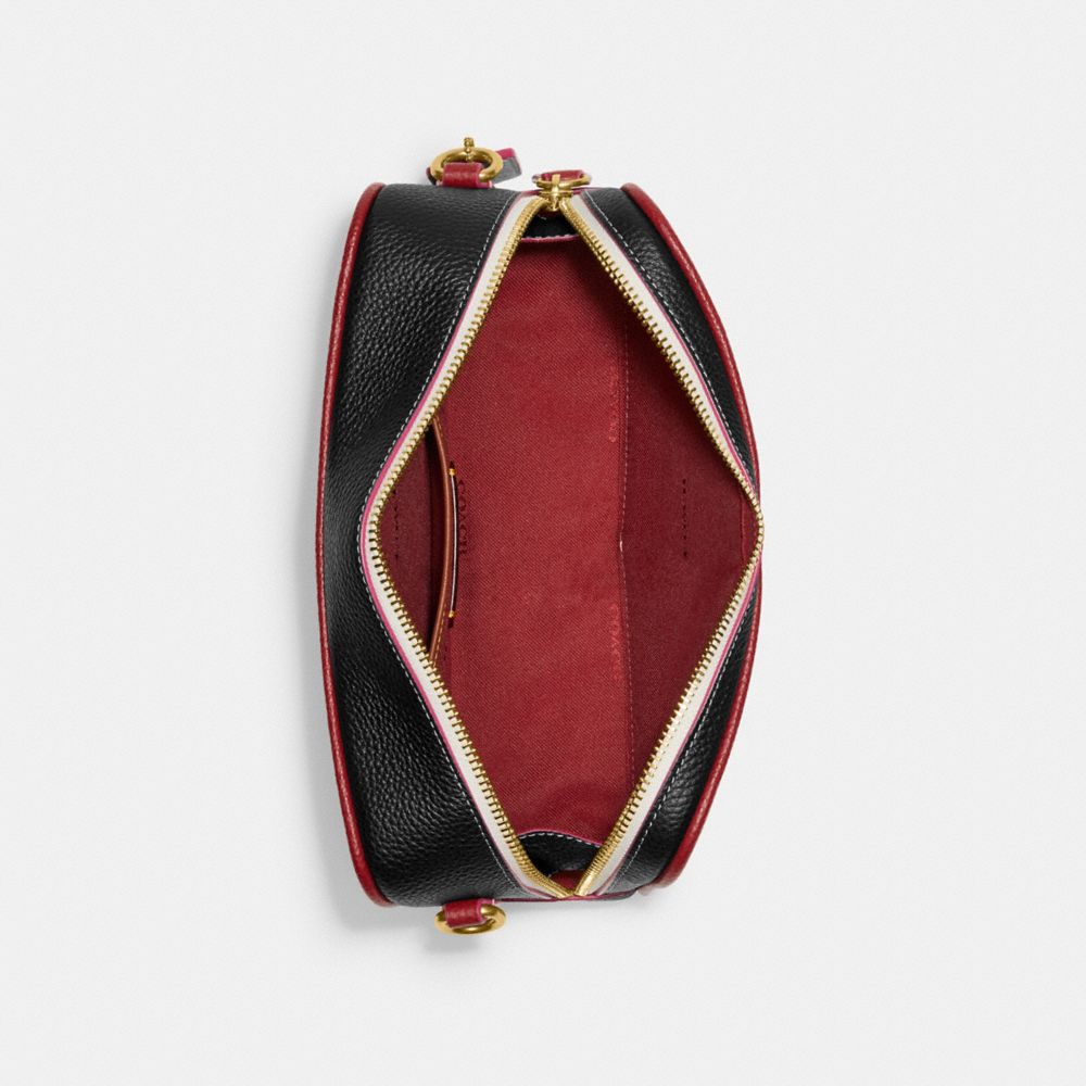 COACH®,キア カメラ バッグ・カラーブロック,ボディバッグ&斜めがけバッグ,ﾌﾞﾗｽ/ﾌﾞﾗｯｸ ﾏﾙﾁ