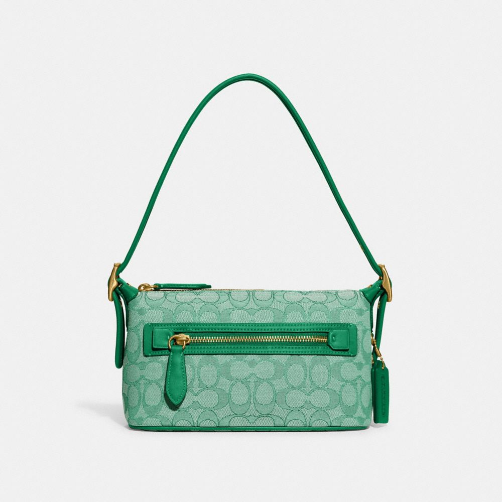 COACH Women'S Demi Signature Jacquard Shoulder Bag Green