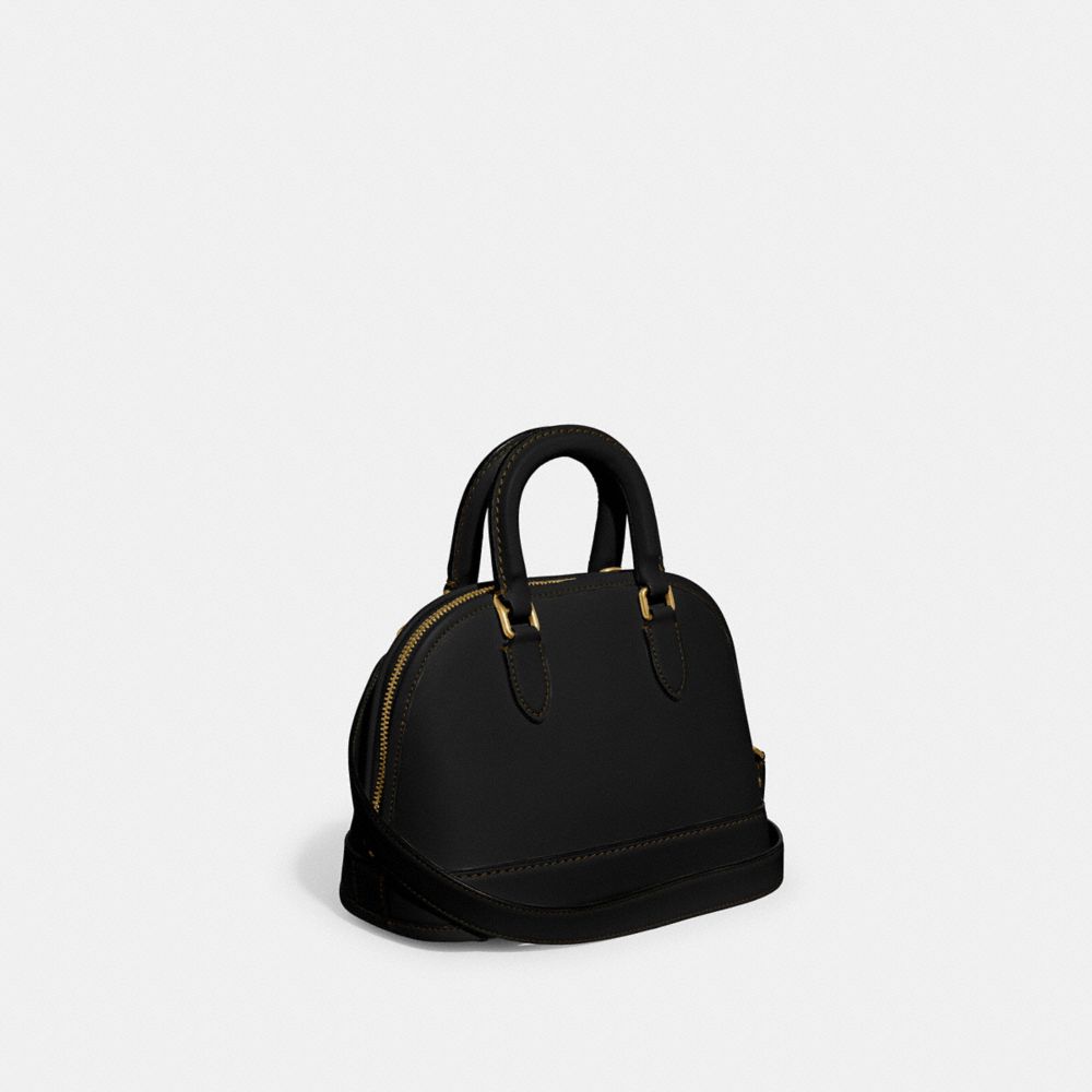 COACH®,REVEL BAG 24,Glovetan Leather,Medium,Brass/Black,Angle View