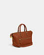 COACH®,CARA SATCHEL,Pebble Leather,Medium,Brass/Burnished Amber,Angle View