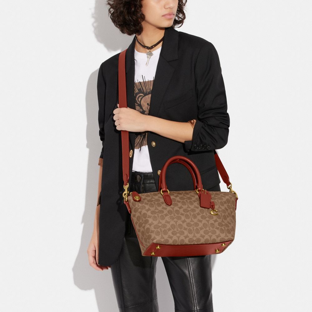 Coach Large Sierra Satchel in Signature Coated Canvas 58287 