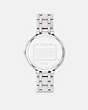 COACH®,JOSIE WATCH, 34MM,Stainless Steel,Stainless Steel/ Blue,Back View