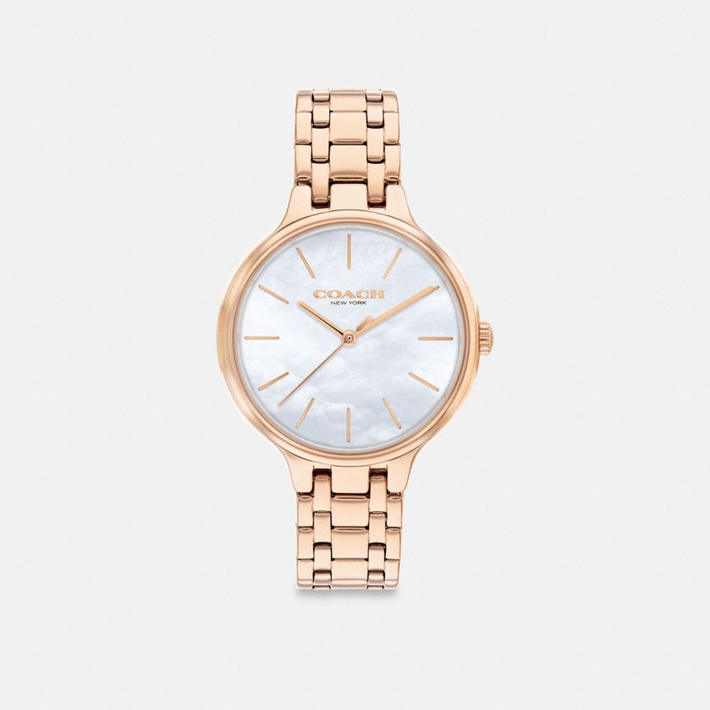 COACH®,JOSIE WATCH, 34MM,Carnation Gold,Front View