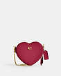COACH®,HEART CROSSBODY BAG 14,Glovetanned Leather,Mini,Brass/Hyacinth,Front View
