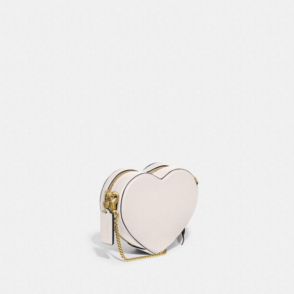 COACH®,HEART CROSSBODY BAG 14,Glovetan Leather,Mini,Brass/Chalk,Angle View