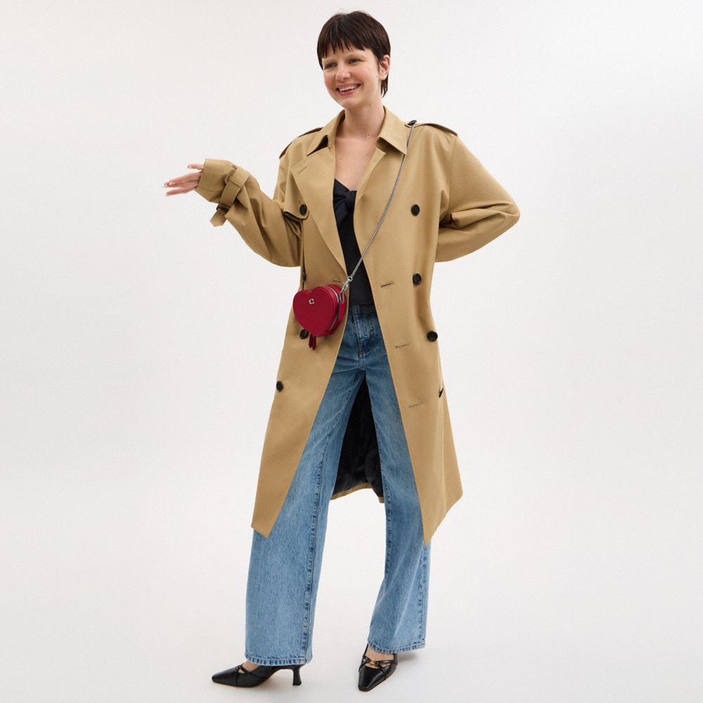 COACH®,SAC À PORTÉ-CROISÉ 14 CŒUR,Cuir tanné,Argent/Rubis