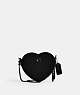 COACH®,HEART CROSSBODY 14,Glovetanned Leather,Mini,Pewter/Black,Front View