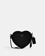 COACH®,HEART CROSSBODY 14,Glovetanned Leather,Mini,Pewter/Black,Front View
