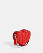 COACH®,HEART CROSSBODY 14 WITH PILLOW QUILTING,Nappa leather,Mini,Silver/Sport Red,Angle View