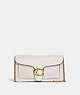 COACH®,TABBY CHAIN CLUTCH,Polished Pebble Leather,Mini,Brass/Chalk,Front View