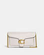 COACH®,TABBY CHAIN CLUTCH,Polished Pebble Leather,Brass/Chalk,Front View