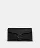 COACH®,TABBY CHAIN CLUTCH,Polished Pebble Leather,Pewter/Black,Front View