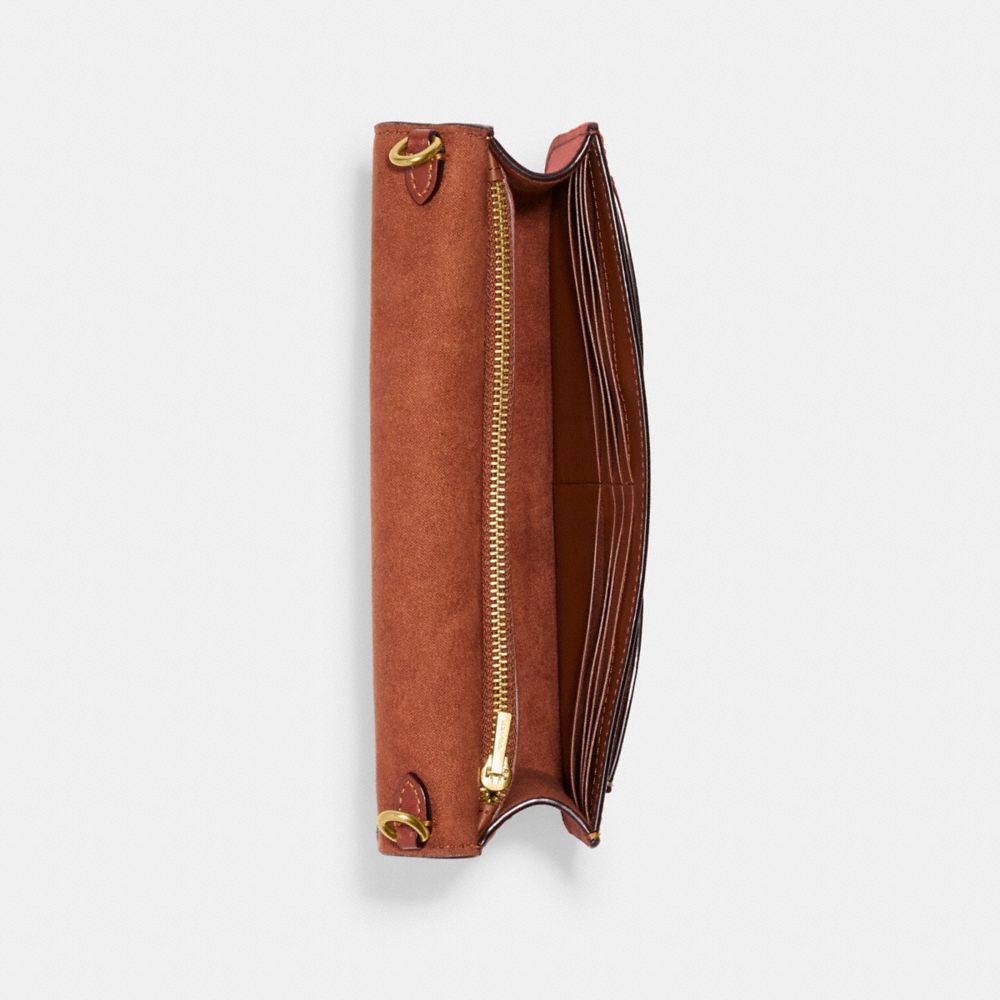 COACH®,Tabby Chain Clutch In Signature Canvas,Clutch,Metal,Casual,Multi Color,Inside View,Top View
