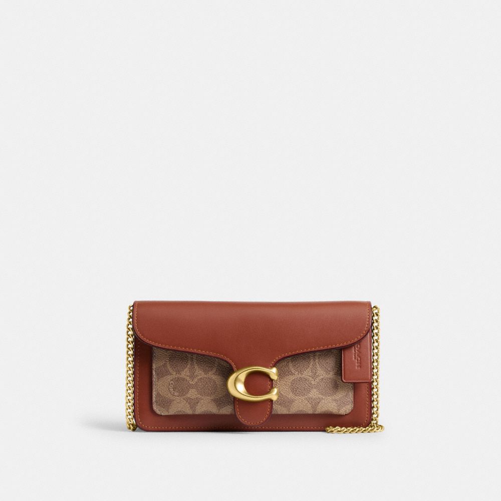 Coach Tabby Chain Clutch In Signature Canvas In Multi