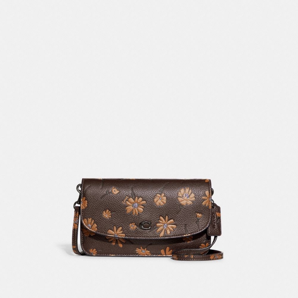 Coach Black Floral Print Leather Hayden Crossbody Bag Coach