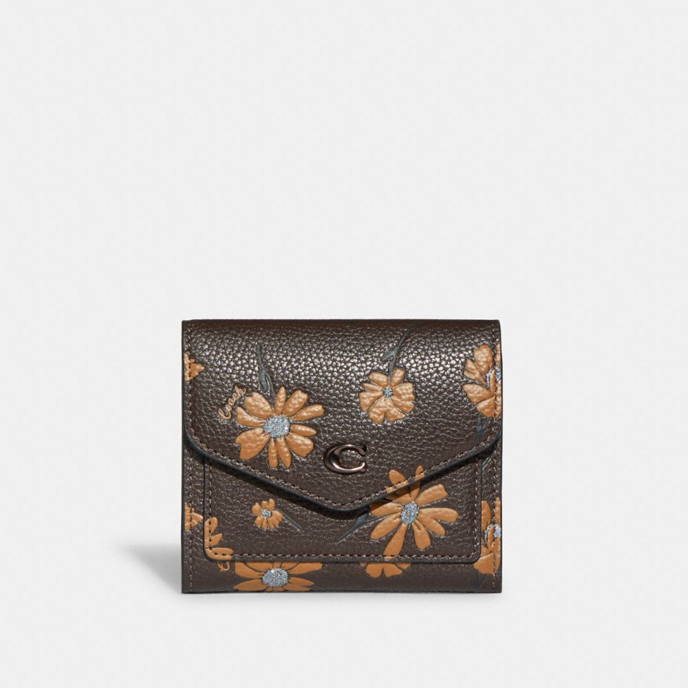 Louis Vuitton Brown, Pattern Print Leather Compact Wallet
