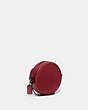 COACH®,TEA ROSE CROSSBODY,Glovetanned Leather,Mini,Pewter/Cherry,Angle View