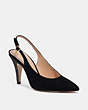 COACH®,SUTTON SLINGBACK PUMP WITH RECYCLED GLITTER,Suede,Black,Front View