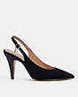 COACH®,SUTTON SLINGBACK PUMP WITH RECYCLED GLITTER,Suede,Black,Angle View