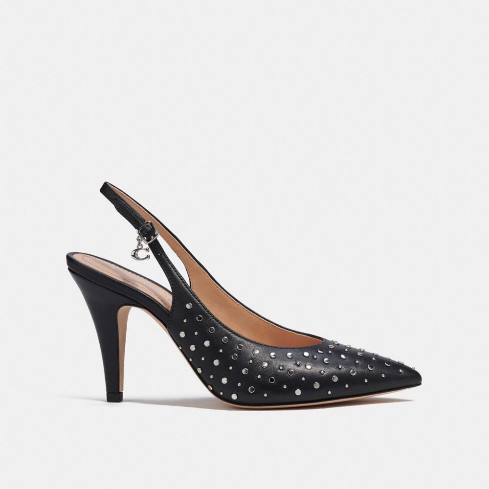 COACH®,SOPHI SLINGBACK PUMP,Black,Angle View