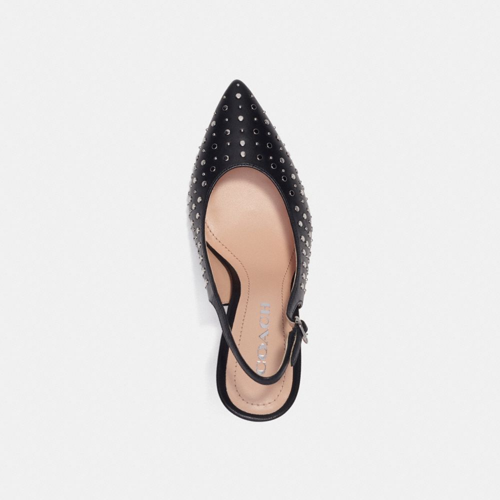 COACH®,Sophi Slingback Pump,Lining Leather,Leather,Pumps,Embossed,Studded,Cocktail,Black,Inside View,Top View