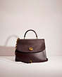 COACH®,RESTORED PARKER TOP HANDLE 32,Leather,Medium,Brass/Oxblood,Front View