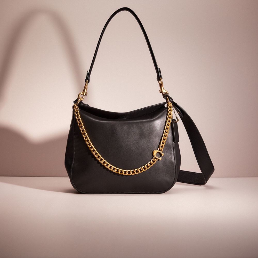 Coach leather 2024 signature chain hobo