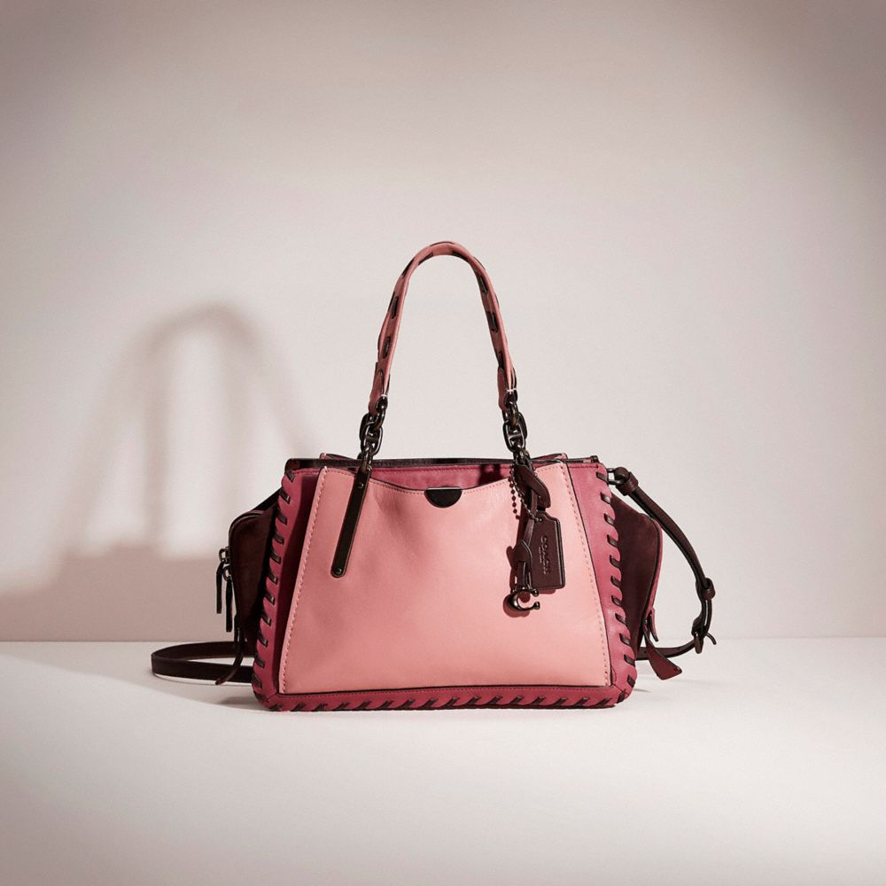 COACH®,RESTORED DREAMER IN COLORBLOCK WITH WHIPSTITCH,Smooth Leather,True Pink Multi/Pewter,Front View