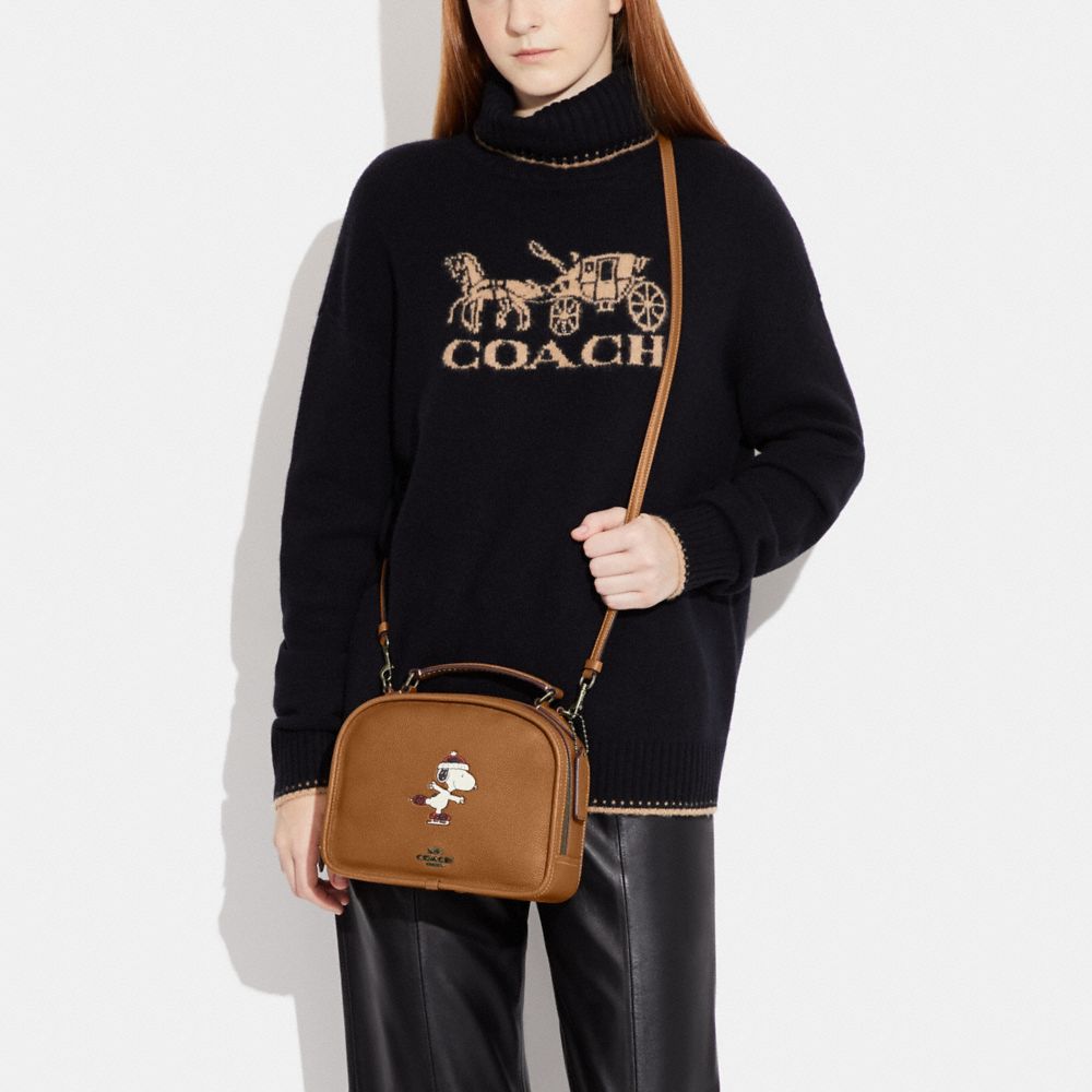 COACH®,Coach X Peanuts Lunch Pail With Snoopy Ice Skate Motif,,Detail View