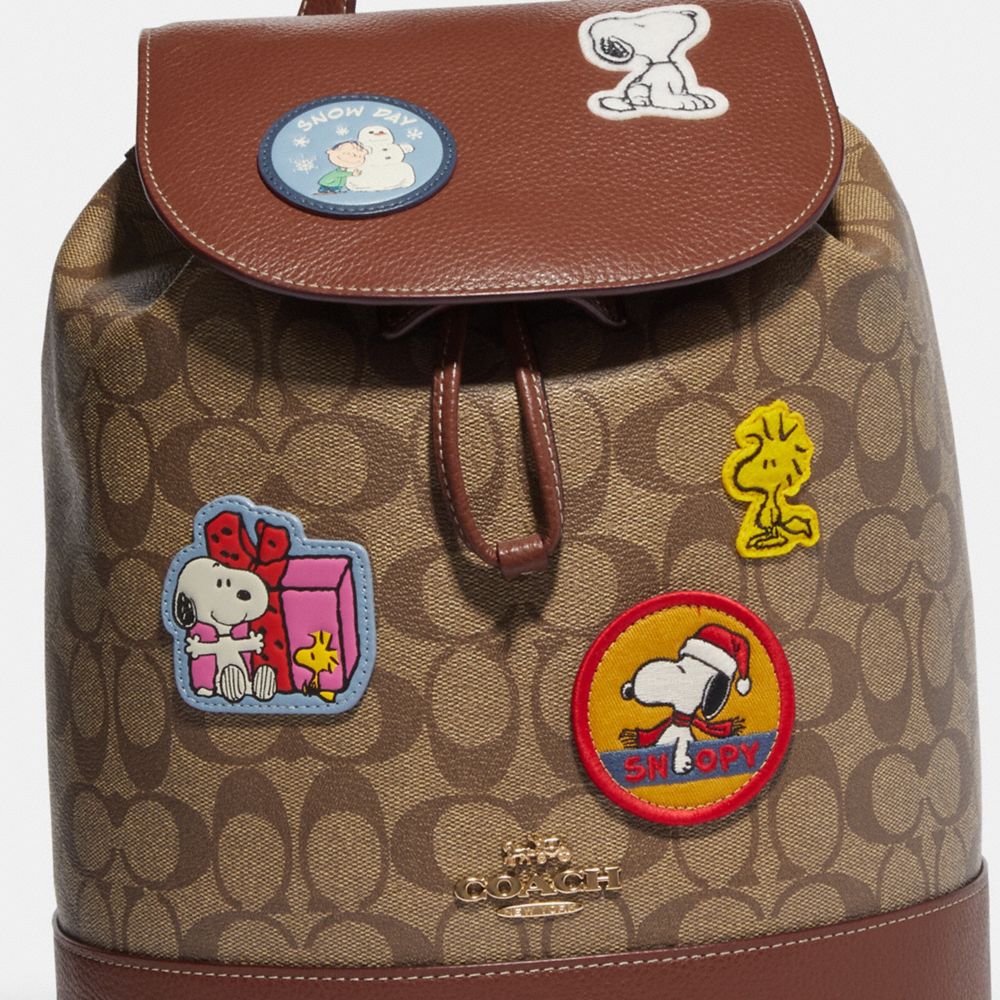 保存袋付属【正規品お探しの方に】COACH X PEANUTS  デンプシー バッグパック