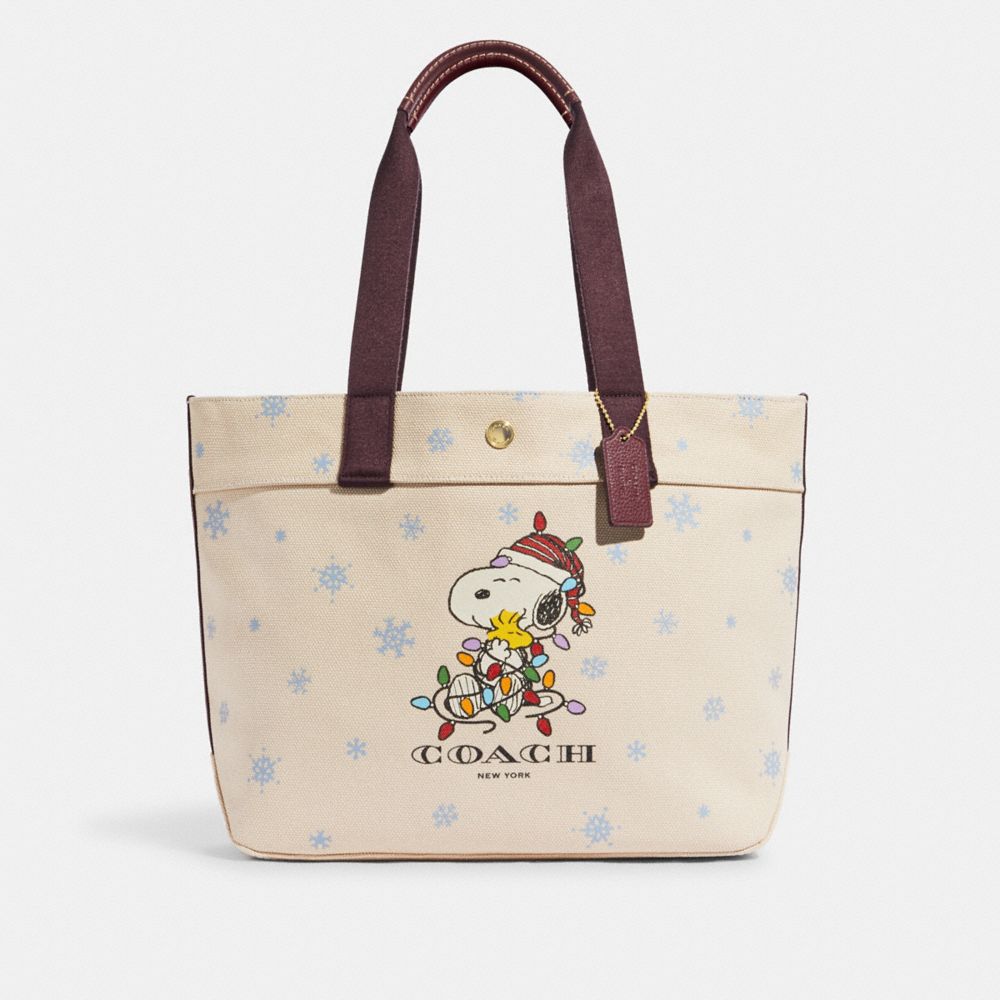 【COACH X PEANUTS】トート・キャンバス・スヌーピー アイス スケート モチーフ