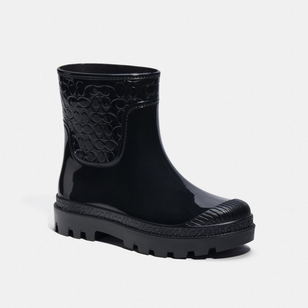 COACH®,MILLIE RAIN BOOTIE,Black,Front View