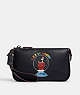 COACH®,COACH X PEANUTS NOLITA 19 WITH SNOOPY LET IT SNOW MOTIF,Refined Pebble Leather,Mini,Gunmetal/Midnight Navy Multi,Front View
