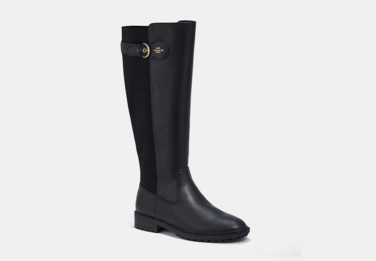 COACH®,FRANKLIN RIDING BOOT IN ATHLETIC CALF,Black,Front View