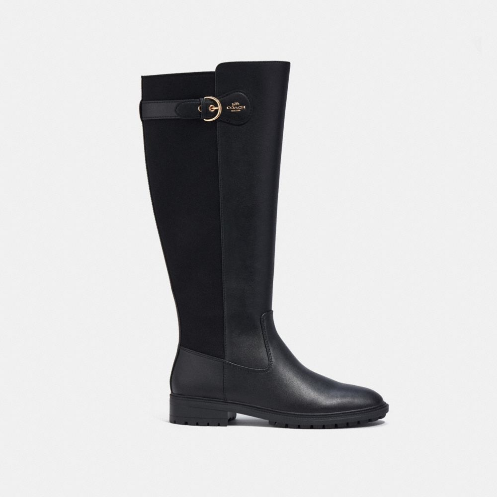 COACH®,FRANKLIN RIDING BOOT IN ATHLETIC CALF,Black,Angle View